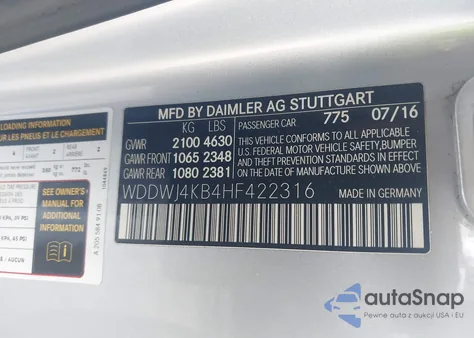 2017 Mercedes-Benz C 300 4Matic из США, поврежденный, VIN WDDWJ4KB4HF422316